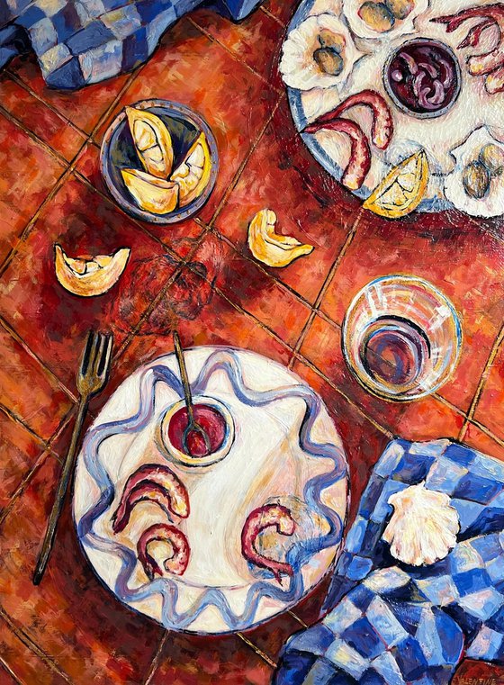 Shrimp, lemon and Oyster