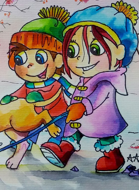 Illustration - 'Walking in a winter wonderland!'