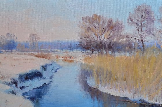 In winter, by the river