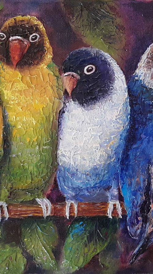 Parrots by Mary Voloshyna