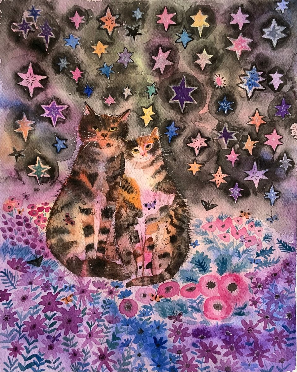 Impressionistic Animal Watercolour By Mary Stubberfield, 11 X 15", Made Of Stars, Original Artwork