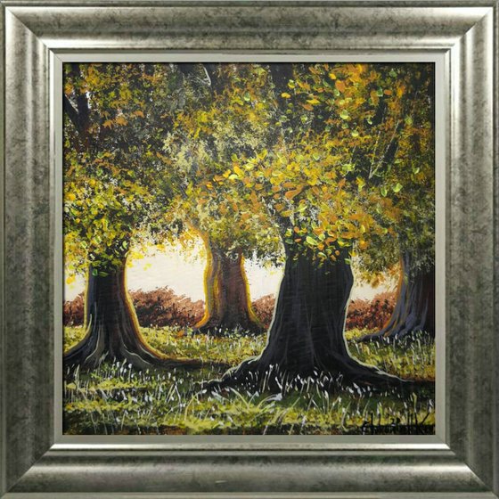 Oaks. Acrylic on panel 15x15cm