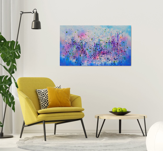 Fresh Moods 58 - Large Blue and Green Pastel Abstract