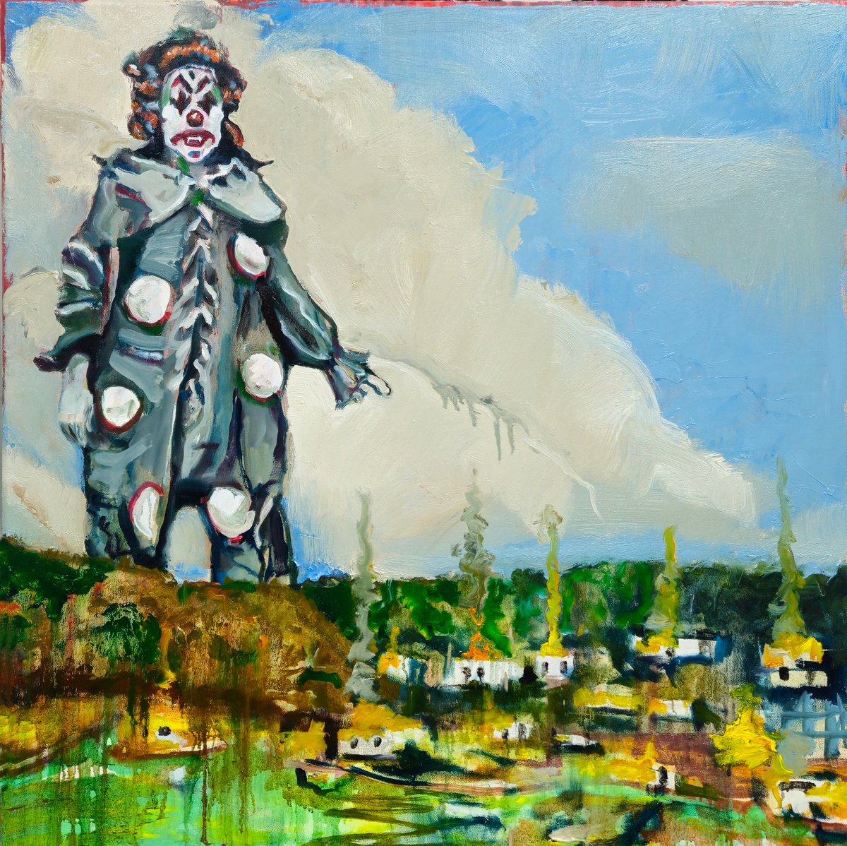 Expressive Landscape Oil Painting By Shelton Walsmith, 30 X 30", Colossus, Original Artwork