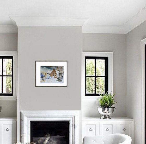 Old farm watercolour