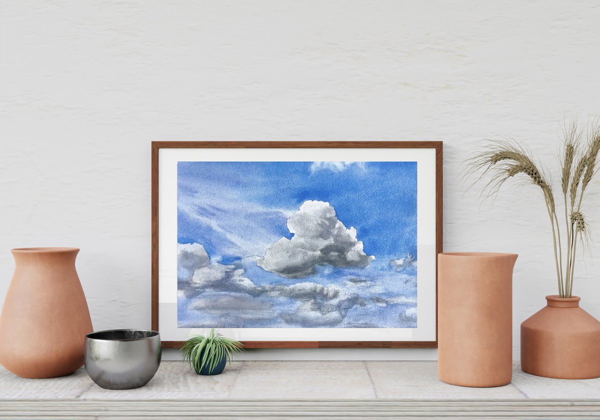 Lift Your Eyes Up And Look At Me - original landscape watercolor painting by Alona Hryn