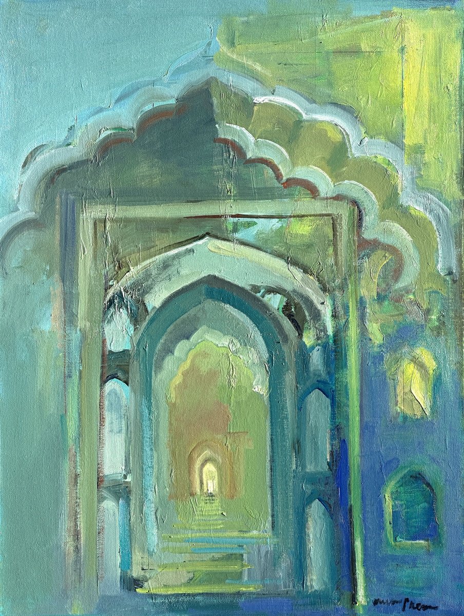 Organic Abstract Oil Painting By Arun Prem, 18 X 24, Into The Unknown, Original Artwork