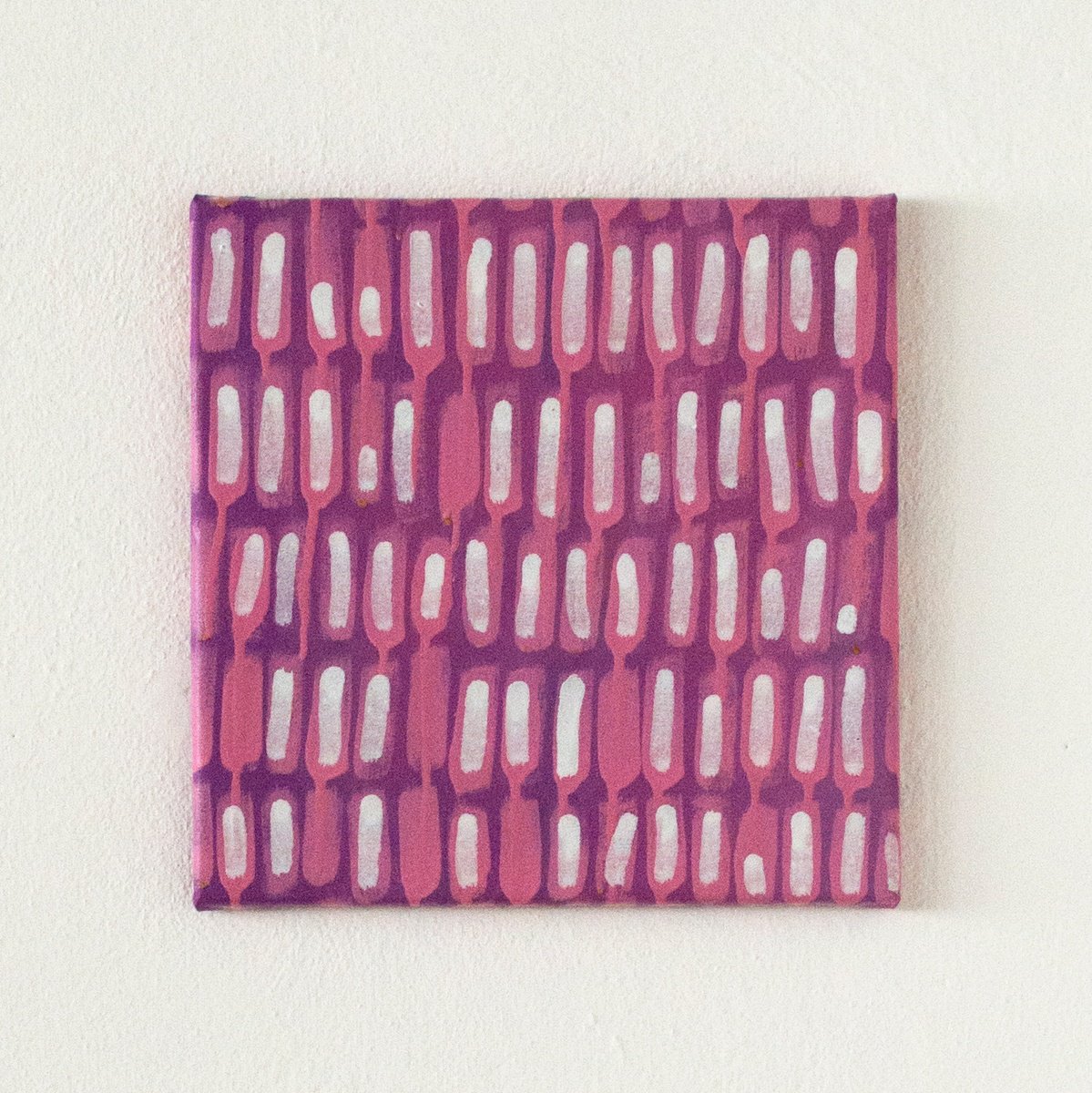 Expressive Abstract Oil Painting By Petr Johan Marek, 16 X 16", Violet Mosaic No.1, Original Artwork