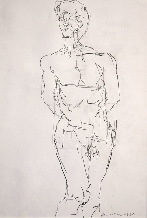 Study of a male Nude - Life Drawing No 461 by Ian McKay