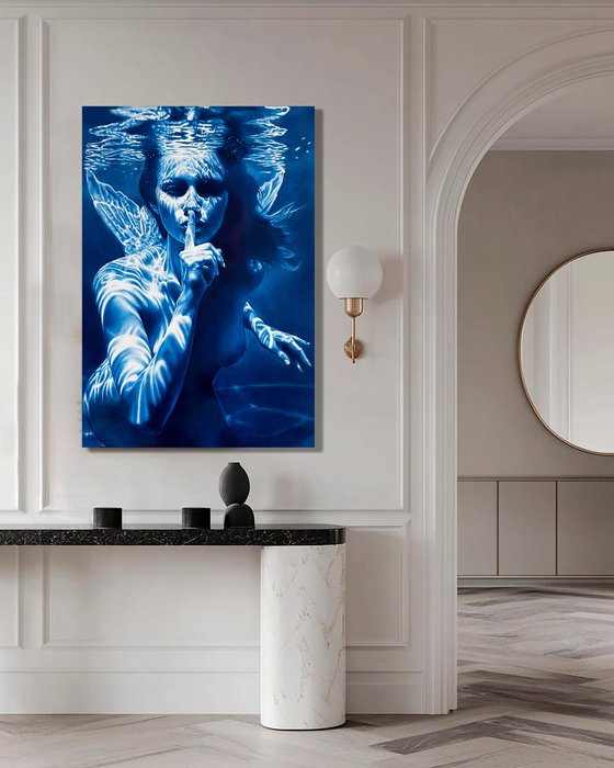 The Mermaid's Enigma – Underwater Blue Nude