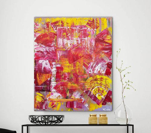 "Grapefruit" Abstract Oil Painting on Canvas. Abstract Art. by Viktoriya Gorokhova