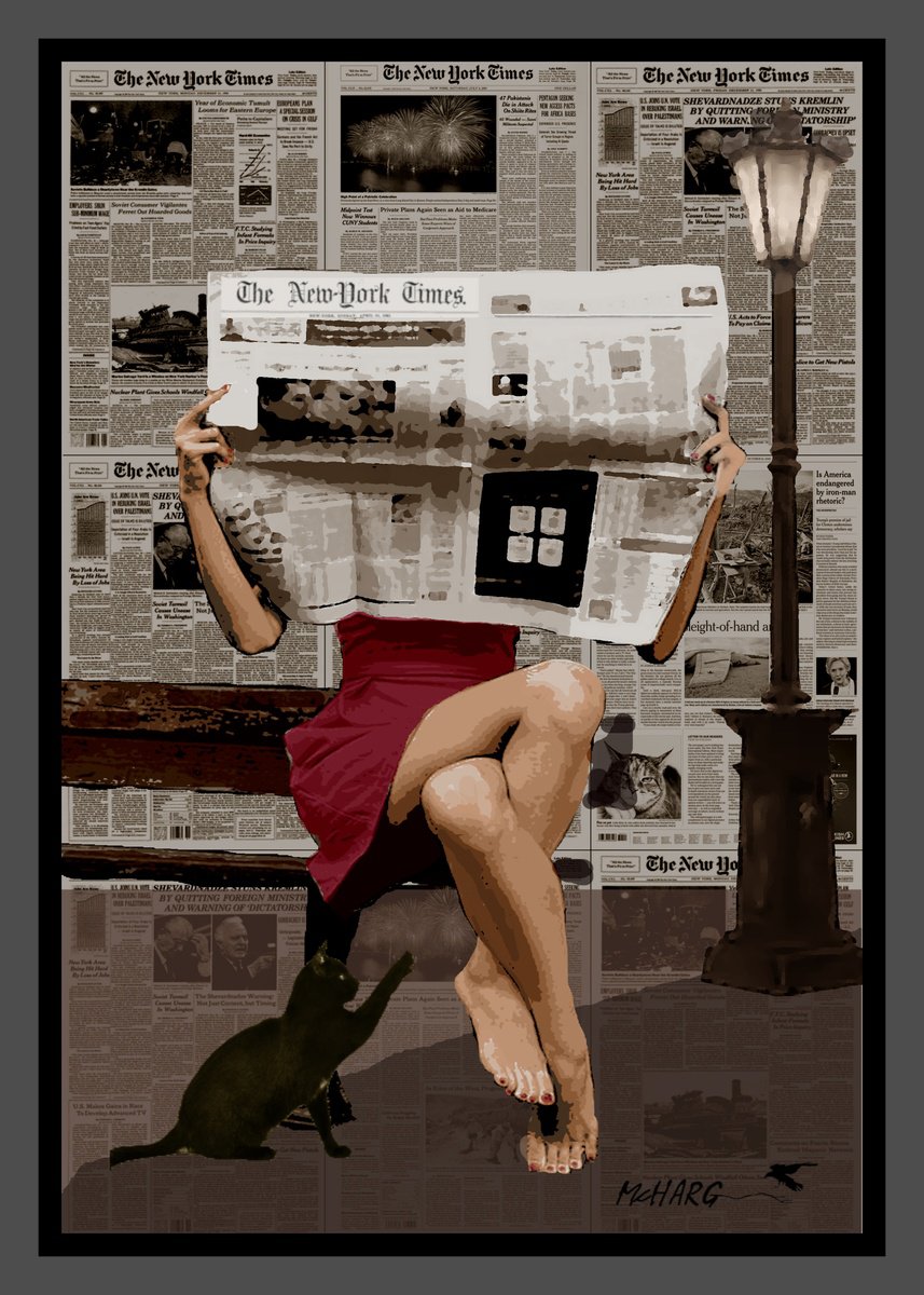 Expressive Portrait Painting By Joe Mcharg, 30 X 42, New York Times, Original Artwork