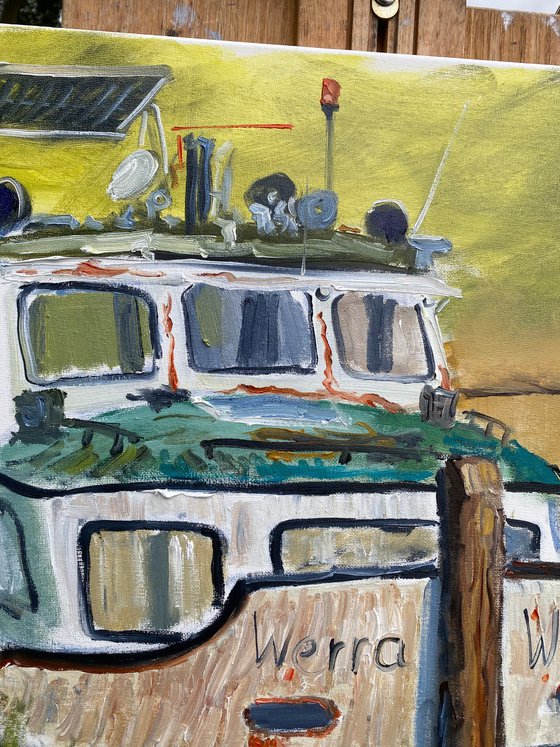 Old Dutch canal boat