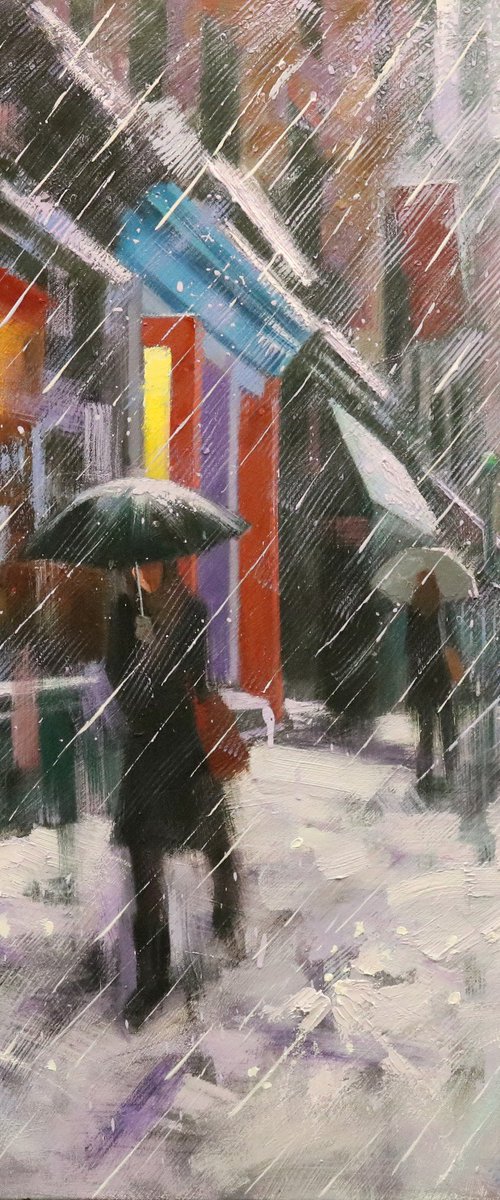 Winter Street in Soho by Chin H Shin