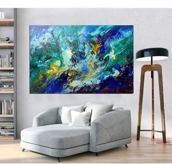 Large abstract painting art