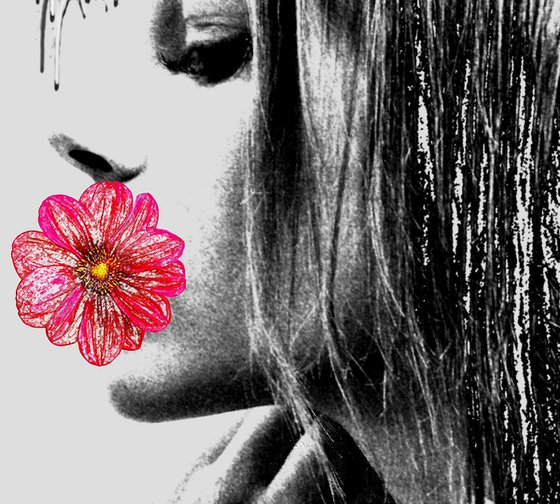 Girl with Flower in Profile