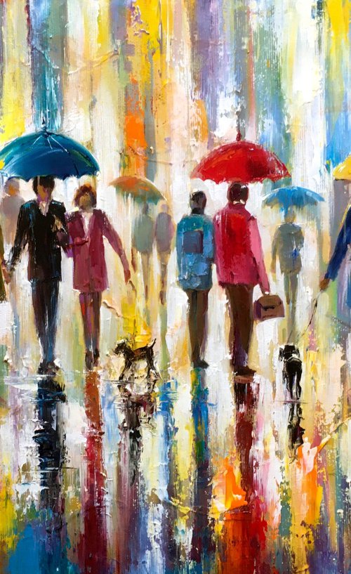 With an umbrella in the rain by Olexandr Romanenko