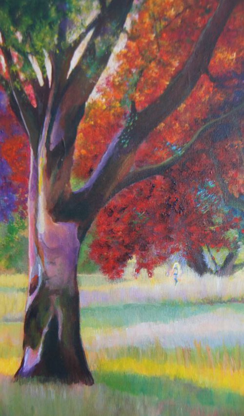 Colourful trees by Karen Wilcox