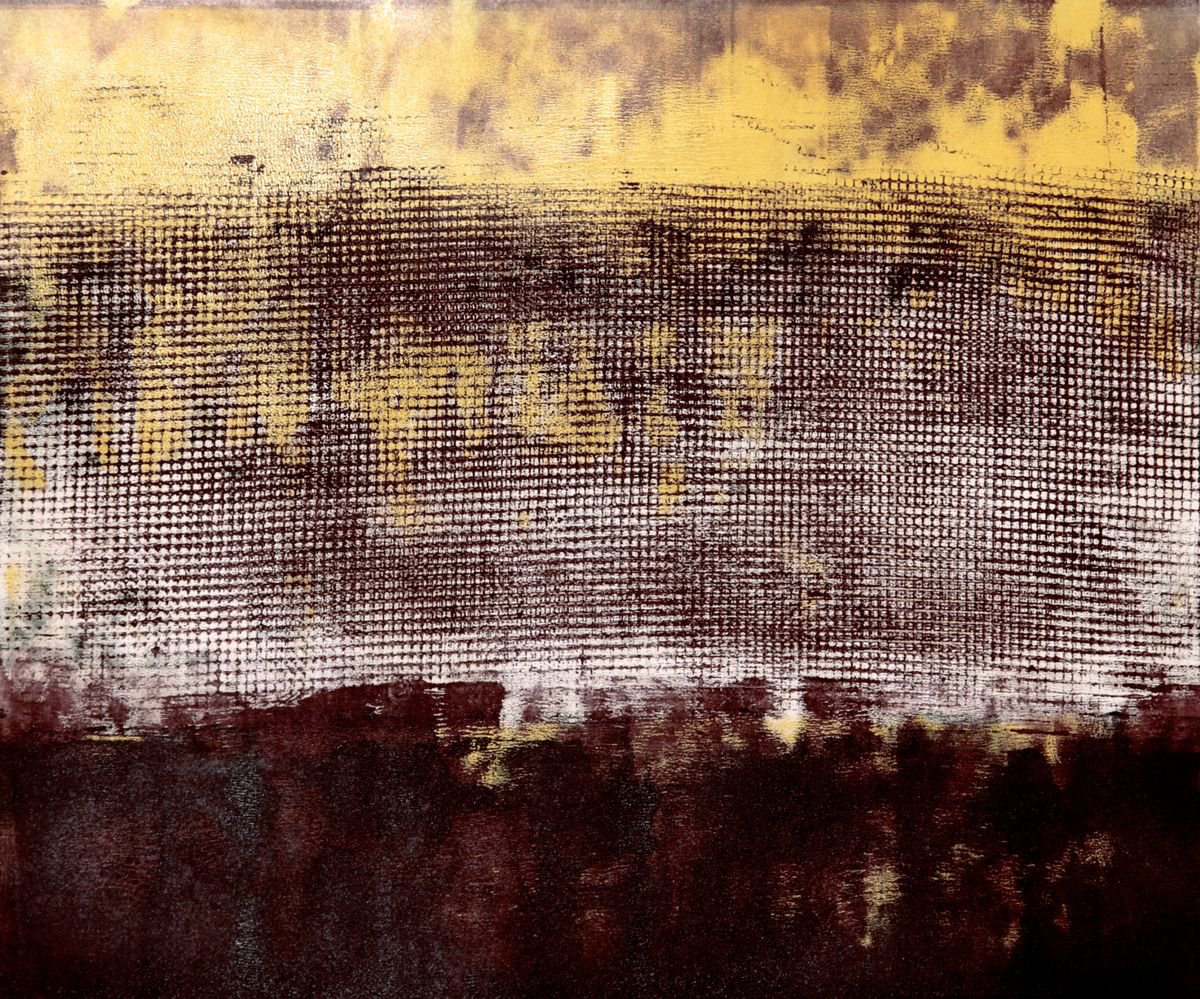 Abstract Acrylic Painting By Petr Strnad, 12 X 10", Secret Space Vi., Original Artwork