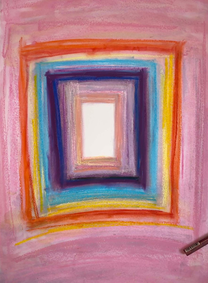 Abstract Pastel Drawing By Samah Kthar, 18 X 24", Un-Layer, Original Artwork