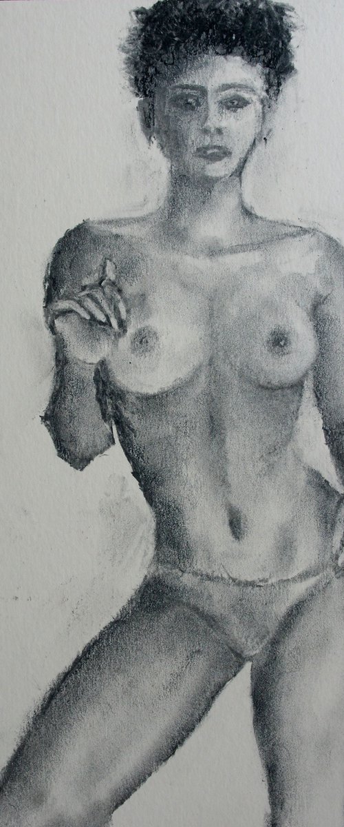 Female Figure 43 Charcoal Sketch by Juri Semjonov