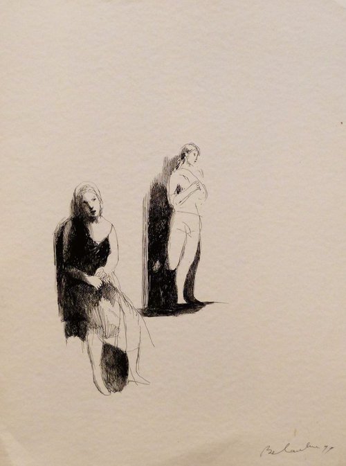 Two women, 35x47 cm by Frederic Belaubre