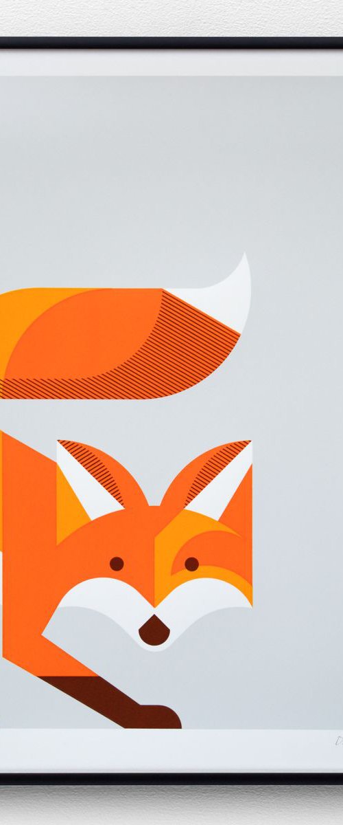 Fox A2 limited edition screen print by The Lost Fox