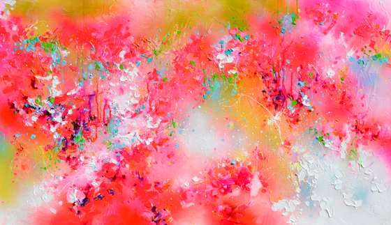 Fresh Moods 59 - Large Pastel Red and Pink Art
