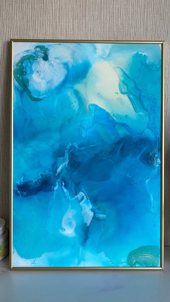 Ocean Blue Abstract Artwork