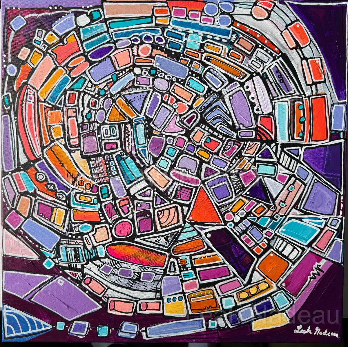 Geometric Labyrinth By Leah Nadeau, 20 X 20, Artwork For Sale On Artfinder