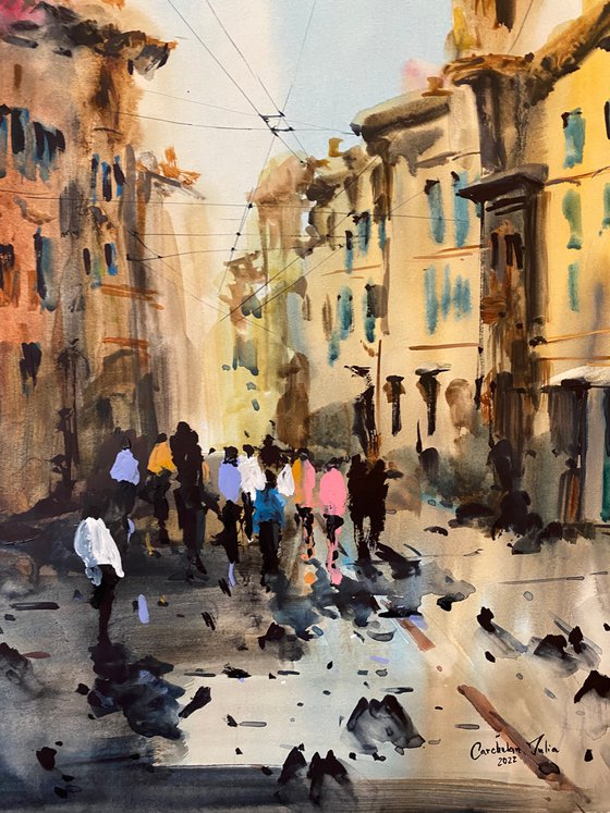 Sold Watercolor “Italian inspiration II” perfect gift