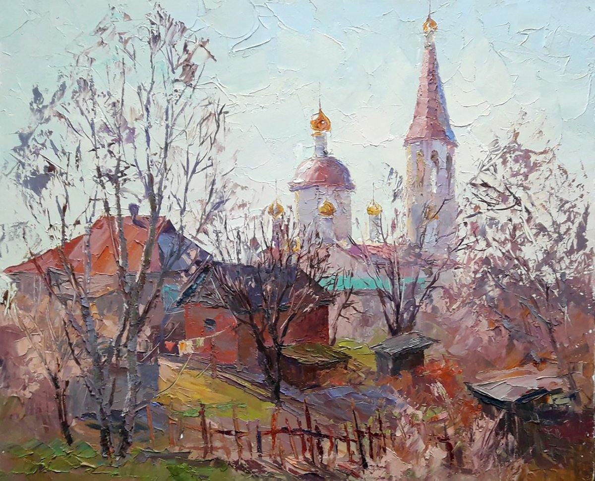 Oil painting Morning bell Serdyuk Boris Petrovich nSerb827 by Boris Serdyuk