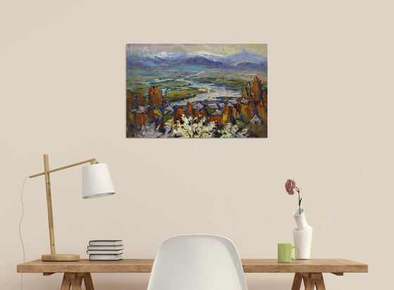 "Sunset by the river"