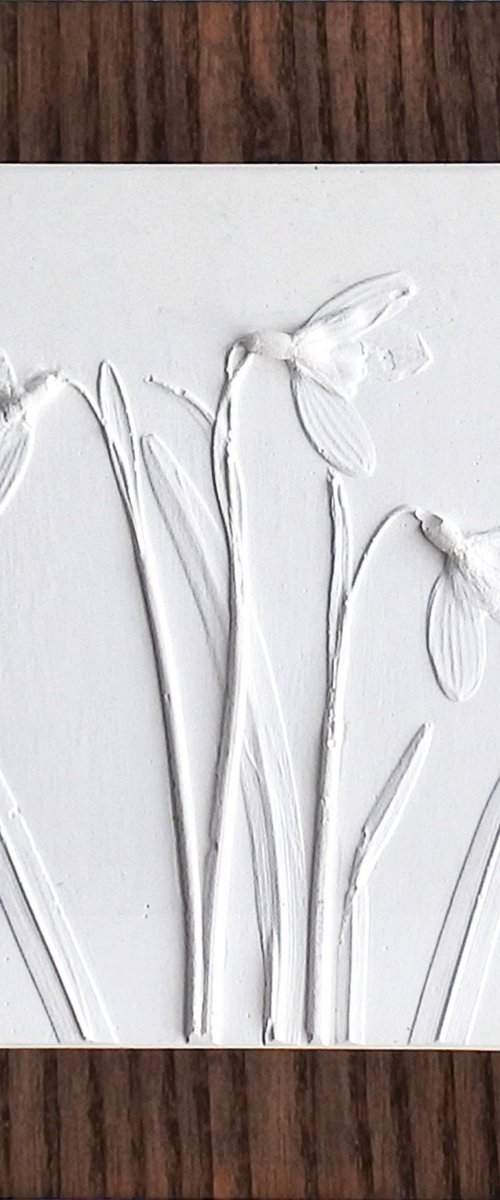Snowdrops No.1 on dark stained Ash by Fiona Gray