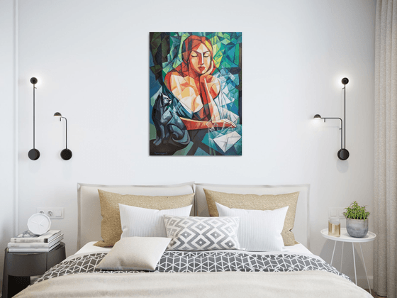 Catwoman(60x80cm,  oil painting, ready to hang)