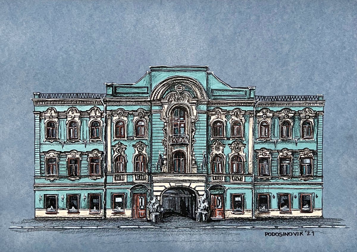 Front view of a 19th century mansion, StPetersburg, Russia by Sasha Podosinovik