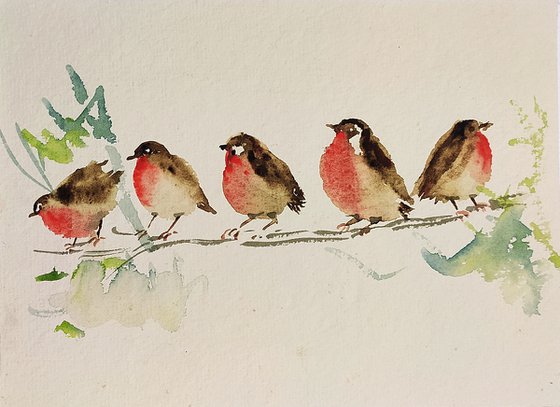 Five little Red Robins