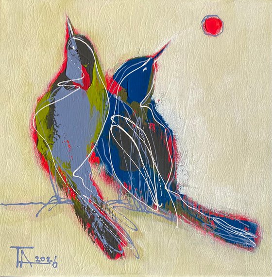 Birds and the Red Sun.