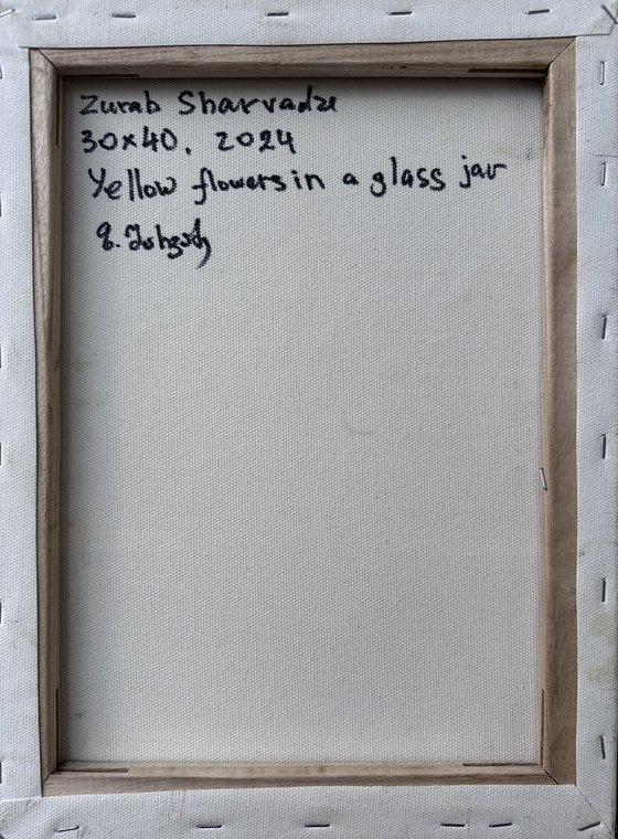 Yellow Flowers in a Glass Jar