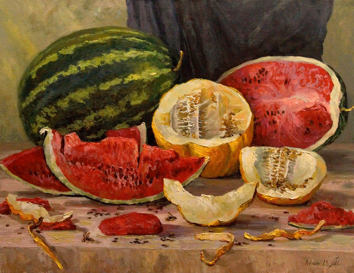 Juicy, sweet, tasty. Still life oil painting by Dmitry Revyakin