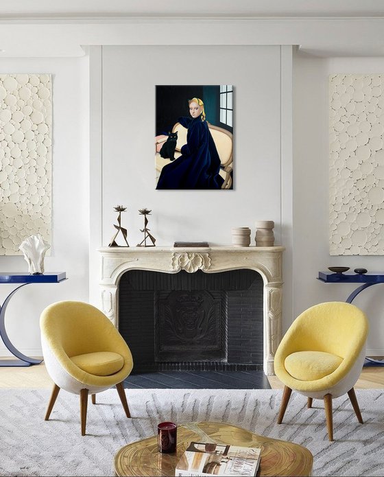 Black Cat on a Yellow Sofa