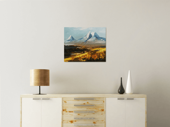 Armenian landscape - Ararat, 50x60cm, oil painting, palette knife