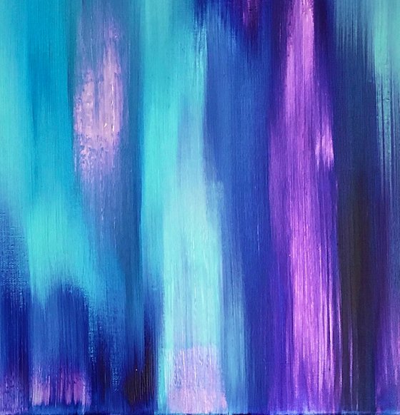 INDIGO WAVES - Event horizon. Purple blue. Abstraction. Modern sea. Wall Art. Very Peri.