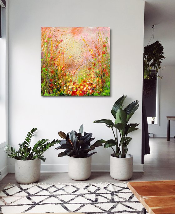 Layla's Garden - Floral Painting by Kathy Morton Stanion