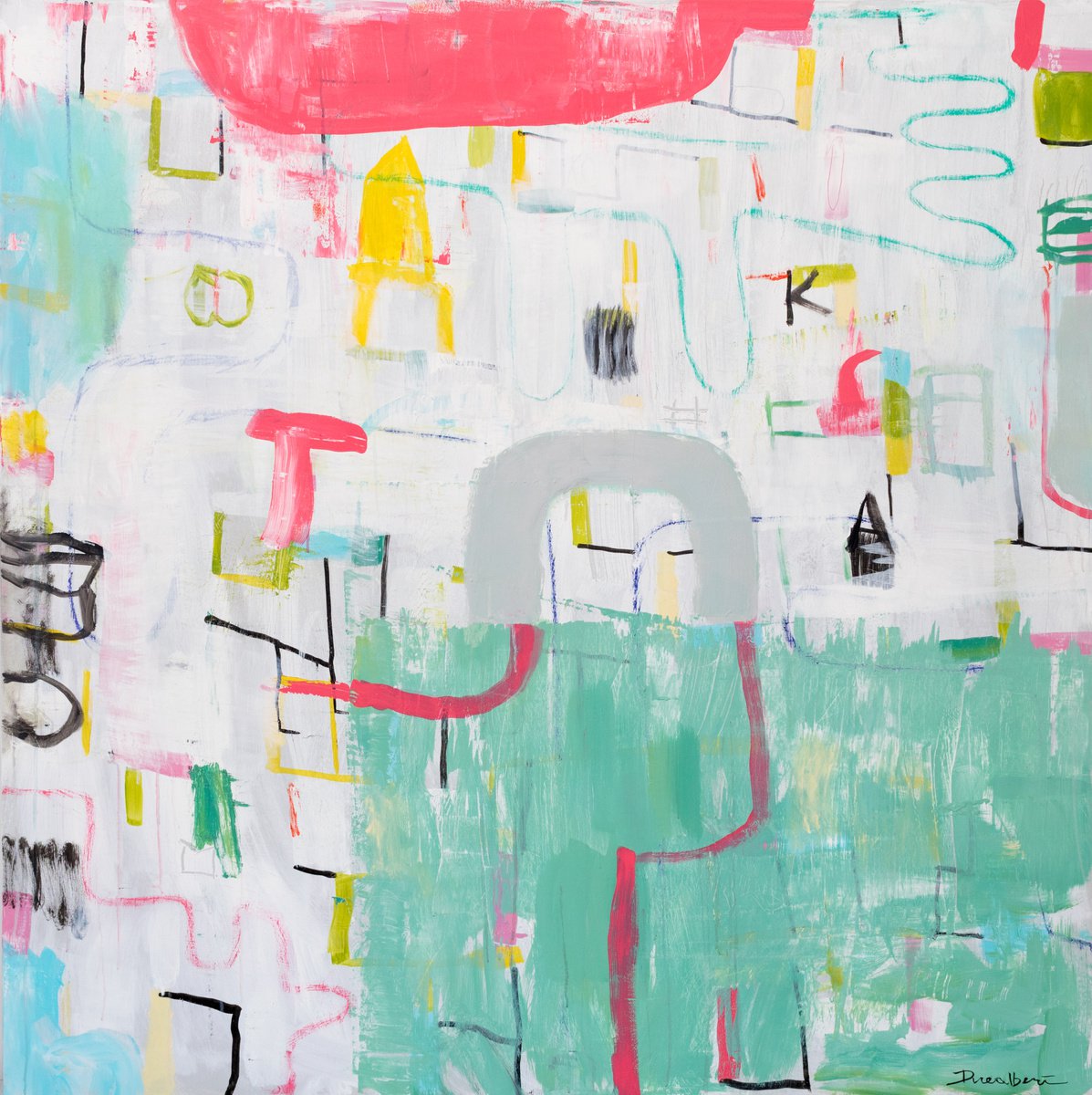 Geometric Painting , Dreams Of Cities 02 By Duealberi, 47 X 47, Artwork For Sale On Artfinder