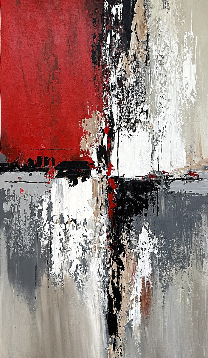 Crimson Equilibrium By Tatiana Malinovscaia, 20 X 35, Artwork For Sale On Artfinder
