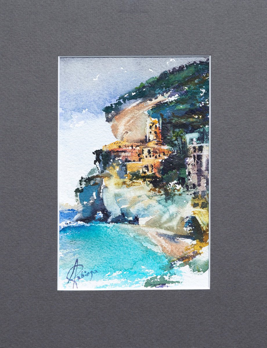 Watercolour , Calabria Tropea Old Town Iii By Andrzej Rabiega, 7 X 9, Artwork For Sale On Artfinder