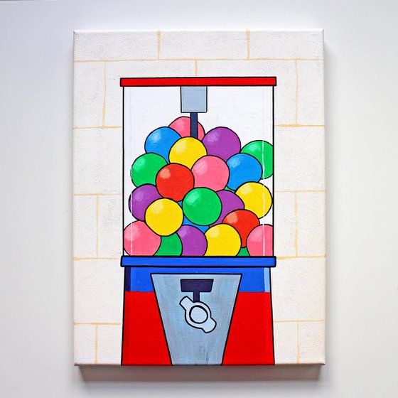 Retro Gumball Machine Painting