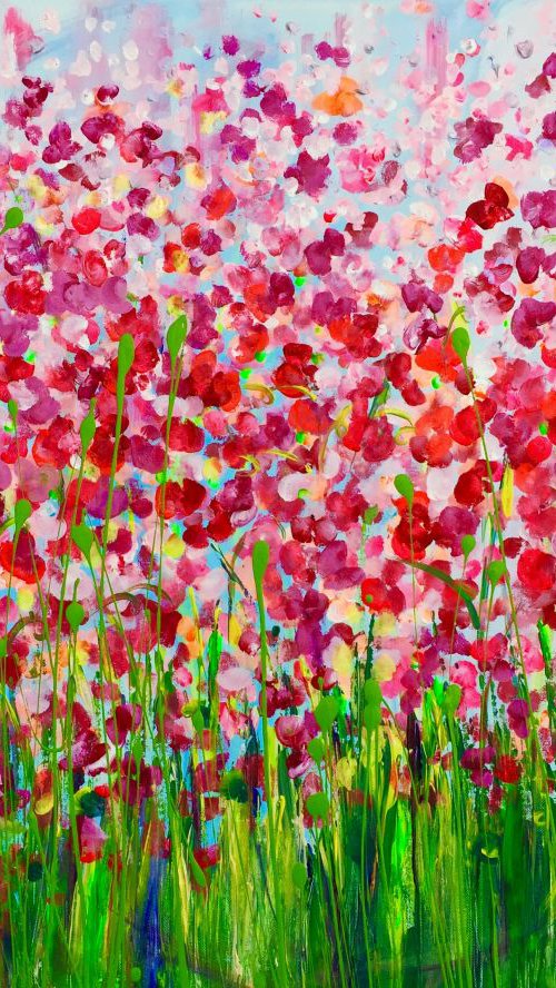 A Gathering of Sweet Peas by Emma Sian Pritchard