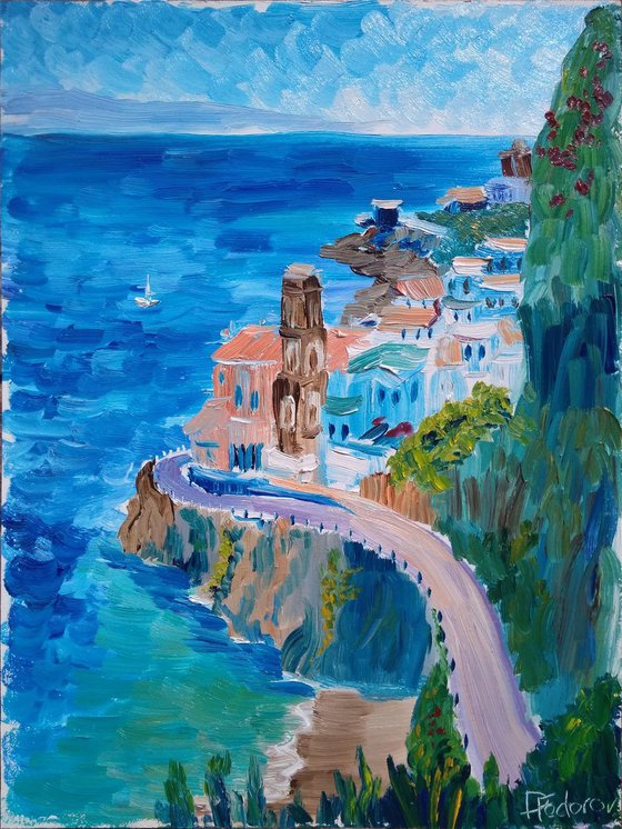 Coastal Road in Italian riviera